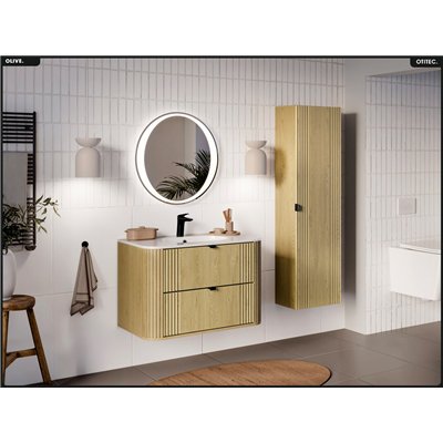 Meuble sous vasque - H.52 x L.80 x P.45 - OLIVE - Chêne