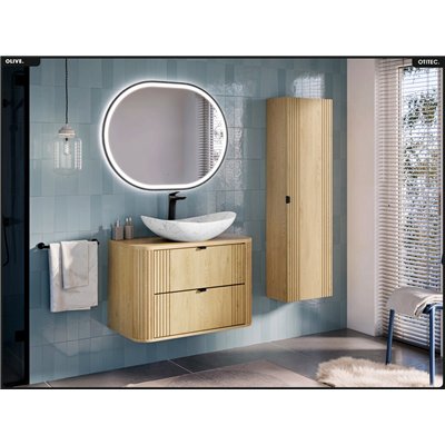 Meuble sous vasque - H.52 x L.80 x P.45 - OLIVE - Chêne