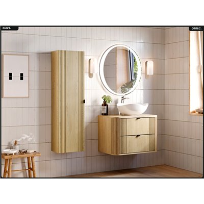 Meuble sous vasque - H.52 x L.80 x P.45 - OLIVE - Chêne