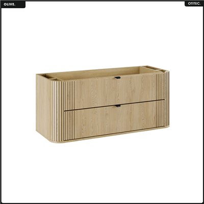 Meuble sous vasque - H.52 x L.120 x P.45 - OLIVE - Chêne