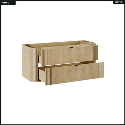 Meuble sous vasque - H.52 x L.120 x P.45 - OLIVE - Chêne