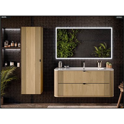 Meuble sous vasque - H.52 x L.120 x P.45 - OLIVE - Chêne