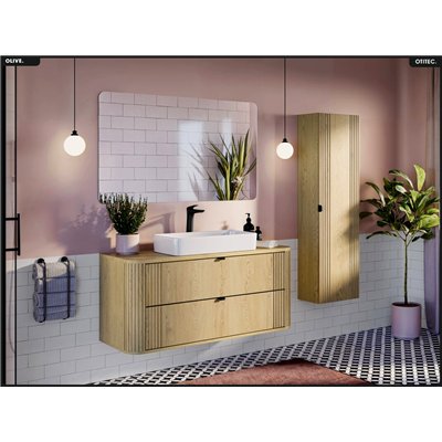 Meuble sous vasque - H.52 x L.120 x P.45 - OLIVE - Chêne