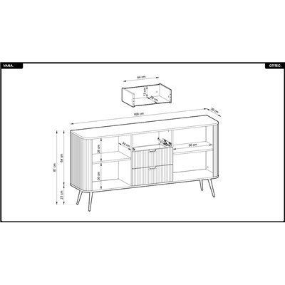 Commode - L.168 x H.87 x P.39 cm - VANA