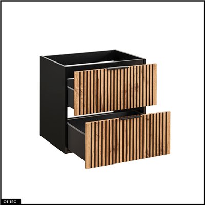 Meuble sous vasque - 60 cm - 2 tiroirs - Chêne - WOTANIA