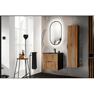 Meuble sous vasque - 60 cm - 2 tiroirs - Chêne - WOTANIA