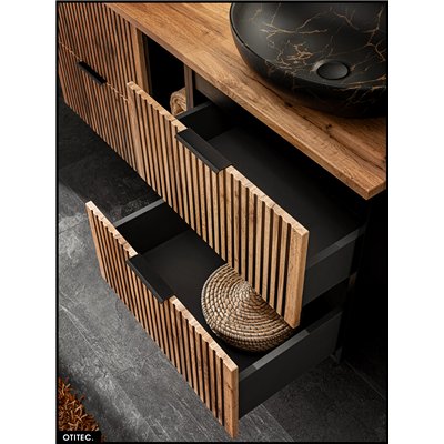 Meuble sous vasque - 60 cm - 2 tiroirs - Chêne - WOTANIA