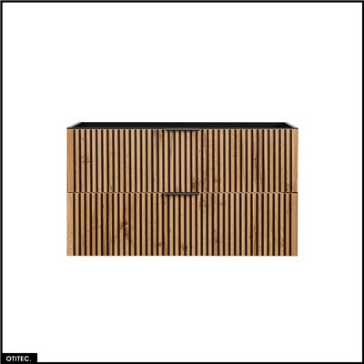 Meuble sous vasque - 100 cm - 2 tiroirs - Chêne - WOTANIA