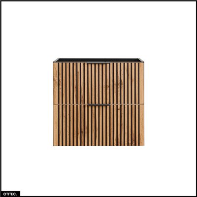 Meuble sous vasque - 80 cm - 2 tiroirs - Chêne - WOTANIA