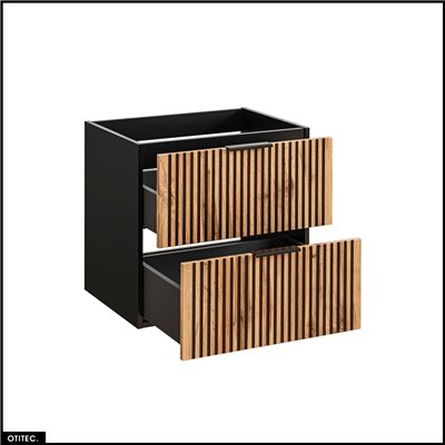 Meuble sous vasque - 80 cm - 2 tiroirs - Chêne - WOTANIA