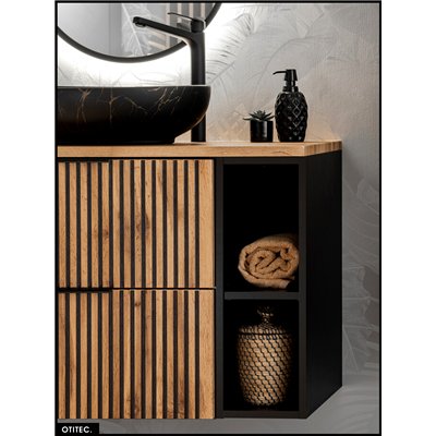 Cube de rangement - 20 x 57 cm - Noir - WOTANIA