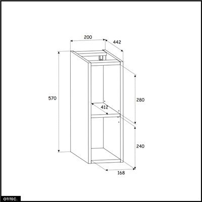 Cube de rangement - 20 x 57 cm - Noir - WOTANIA