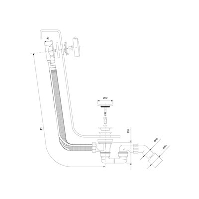 Ensemble de vidange de baignoire avec trop-plein