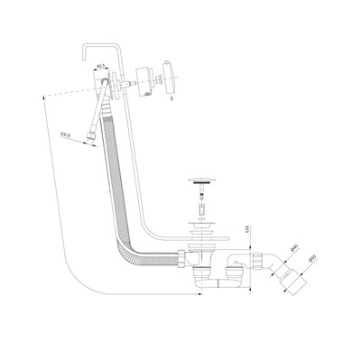 Kopie von Ensemble de vidange de baignoire avec trop-plein