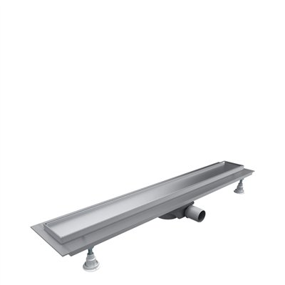 Écoulement linéaire de douche avec grille pour coller les carreaux,