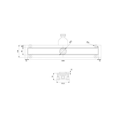 copia de Écoulement linéaire de douche avec grille pleine,