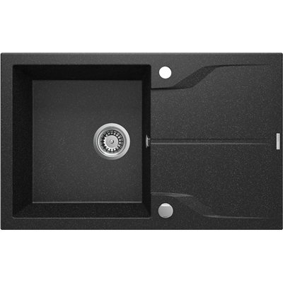 Évier en granit 1 cuve avec égouttoir standard ou compact - 59 x 49 x 19 - ANDANTE