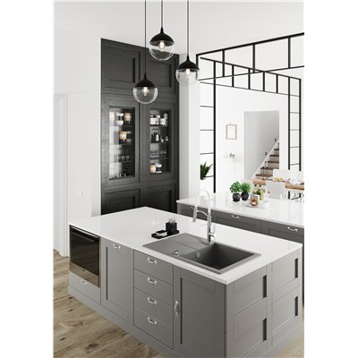 Évier en granit 1 cuve avec égouttoir standard ou compact - 59 x 49 x 19 - ANDANTE