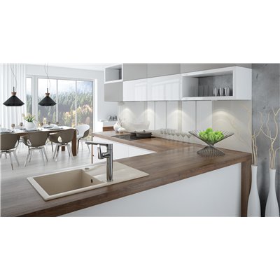 Évier en granit 1 cuve avec égouttoir standard ou compact - 59 x 49 x 19 - ANDANTE