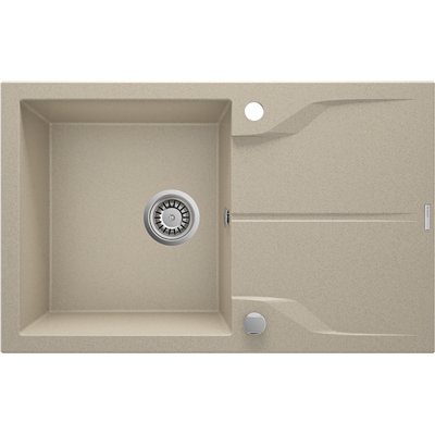 Évier en granit 1 cuve avec égouttoir standard ou compact - 59 x 49 x 19 - ANDANTE