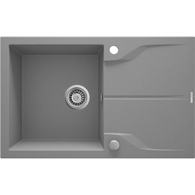 Évier en granit 1 cuve avec égouttoir standard ou compact - 59 x 49 x 19 - ANDANTE