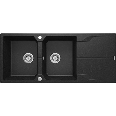 Évier en granit 2 cuves avec égouttoir - 116 x 50 x 22 - ANDANTE