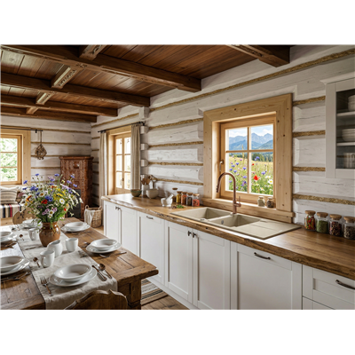 Évier en granit 2 cuves avec égouttoir - 116 x 50 x 22 - ANDANTE