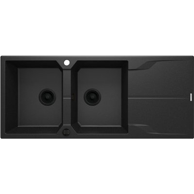 Évier en granit 2 cuves avec égouttoir - 116 x 50 x 22 - ANDANTE