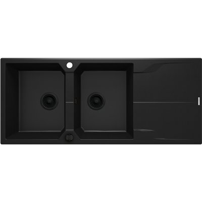 Évier en granit 2 cuves avec égouttoir - 116 x 50 x 22 - ANDANTE
