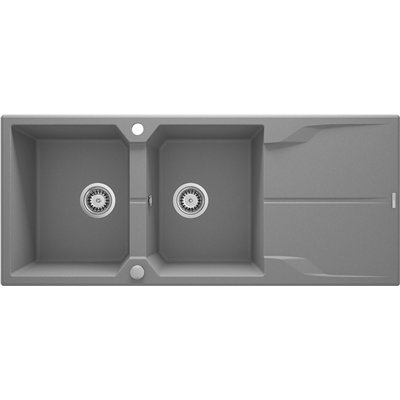 Évier en granit 2 cuves avec égouttoir - 116 x 50 x 22 - ANDANTE