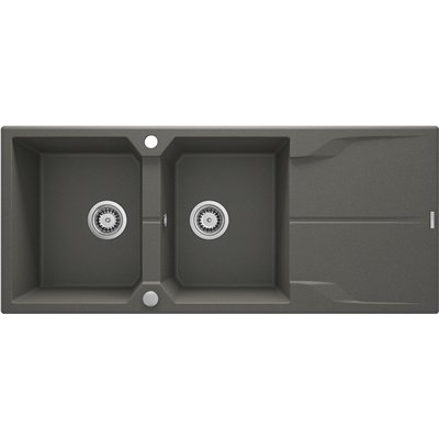 Évier en granit 2 cuves avec égouttoir - 116 x 50 x 22 - ANDANTE