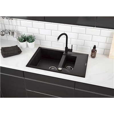 Évier en granit 1,5 cuve avec égouttoir - 78 x 49 x 19 - ANDANTE