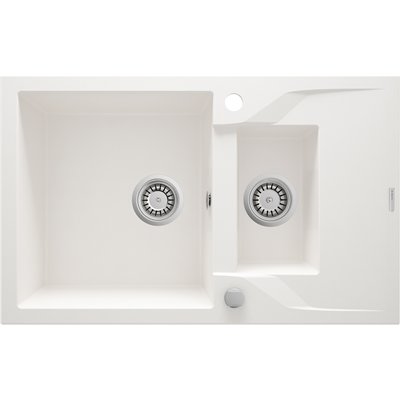 Évier en granit 1,5 cuve avec égouttoir - 78 x 49 x 19 - ANDANTE