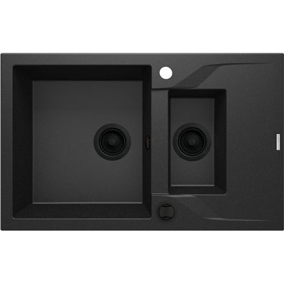 Évier en granit 1,5 cuve avec égouttoir - 78 x 49 x 19 - ANDANTE