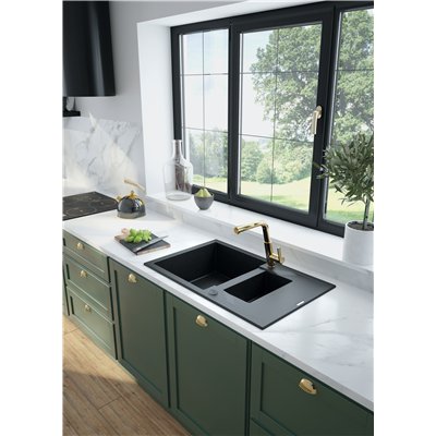 Évier en granit 1,5 cuve avec égouttoir - 78 x 49 x 19 - ANDANTE