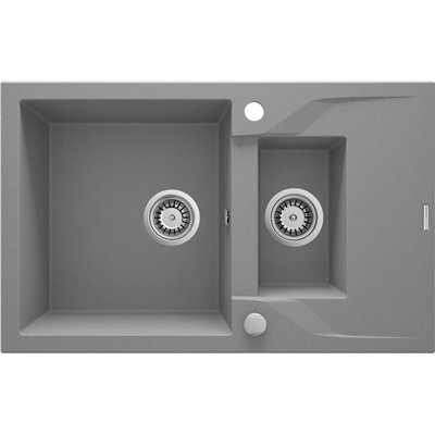 Évier en granit 1,5 cuve avec égouttoir - 78 x 49 x 19 - ANDANTE