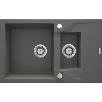 Évier en granit 1,5 cuve avec égouttoir - 78 x 49 x 19 - ANDANTE