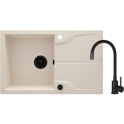 Pack évier en granit avec mitigeur flexible - ANDANTE