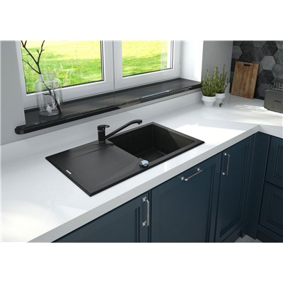 Évier en granit 1 cuve avec égouttoir - 78 x 44 x 19 - EVORA