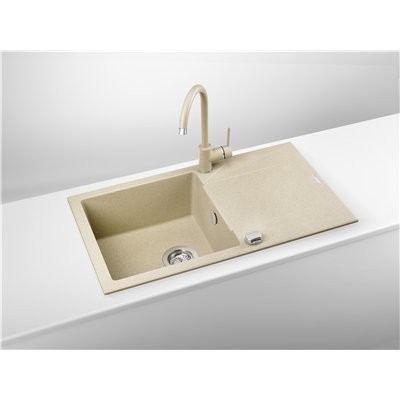 Évier en granit 1 cuve avec égouttoir - 78 x 44 x 19 - EVORA