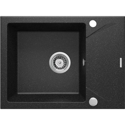 Évier en granit 1 cuve avec égouttoir compact - 59 x 44 x 19 - EVORA