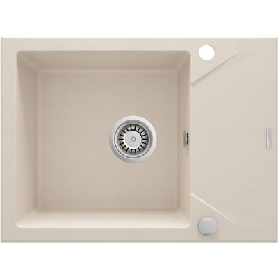 Évier en granit 1 cuve avec égouttoir compact - 59 x 44 x 19 - EVORA