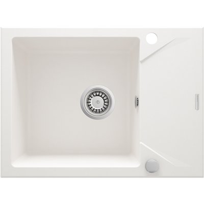 Évier en granit 1 cuve avec égouttoir compact - 59 x 44 x 19 - EVORA