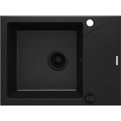 Évier en granit 1 cuve avec égouttoir compact - 59 x 44 x 19 - EVORA