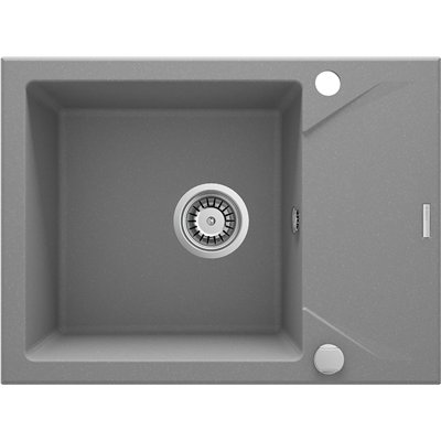 Évier en granit 1 cuve avec égouttoir compact - 59 x 44 x 19 - EVORA