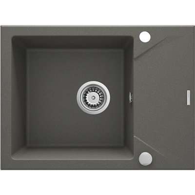 Évier en granit 1 cuve avec égouttoir compact - 59 x 44 x 19 - EVORA