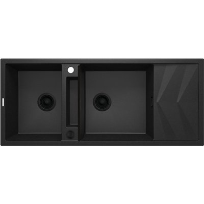 Évier en granit 2 cuves avec égouttoir - 86 x 50 x 21 - MAGNETIC