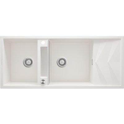 Évier en granit 2 cuves avec égouttoir - 86 x 50 x 21 - MAGNETIC