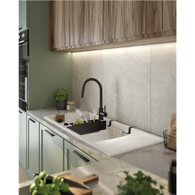 Évier en granit 2 cuves avec égouttoir - 86 x 50 x 21 - MAGNETIC