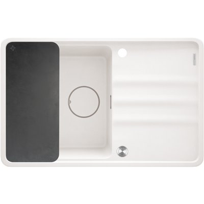 Évier en granit 1 cuve avec égouttoir - 78 x 50 x 22 / 67 x 44 x 22 - MOMI